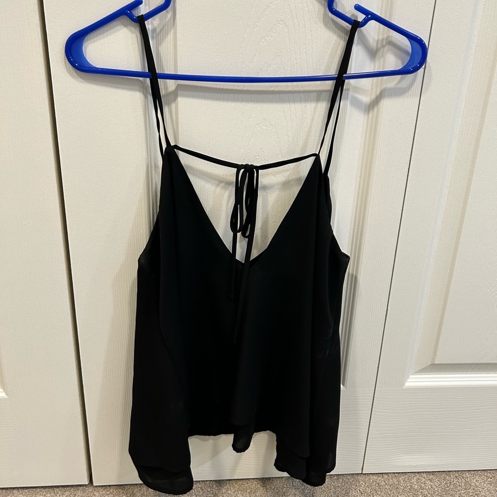 Nordstrom BP Tiered Black Strappy Tank Top Size M